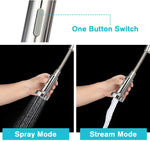 Kitchen Faucet with Pull Out Spray Head for 1 Hole Kitchen Sink, 360 Swivel Single Handle Stainless Steel Tap for Bathroom Rv Wet Bar Sinks, Chrome - Bosonshop