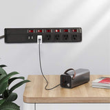 Surge Protector Power Strip with Outlets and USB Charging Ports 6-Foot Cord for Home, Office -Black (2, 5 outlets+2 USB) - Bosonshop