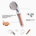 Filtered Anion Shower Head High Pressure & Save Water Multi Function Shower Head  With 3 Spray Settings For Bathroom - Bosonshop