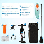 Inflatable Stand Up Paddle Board W SUP Accessories & Backpack Leash Double Action Hand Pump Repair Kit for Youth & Adult - Bosonshop
