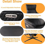 Power Recliner Lounge Chair Single - Swivel Leather Electric Recliner Press Control Adjustable Headrest Zero Gravity Black