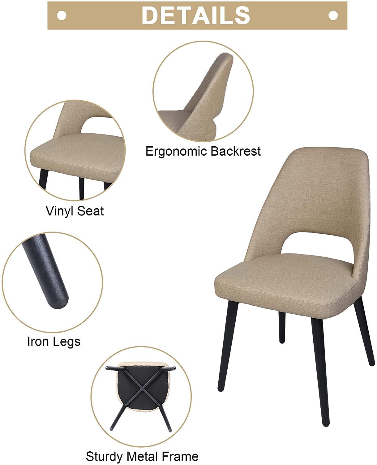 Set of 2 Kitchen Dining Room Chair with Fire Retardant & Water Repellent Vinyl Leather Seat - Bosonshop