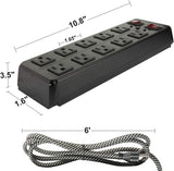 Surge Protector Power Strip with Outlets  Ports 6-Foot Cord for Home, Office -Black - Bosonshop
