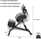 Ergonomic Kneeling Chair Office, Build Healthy Back & Upright Posture, Flexible& Lockable Wheels, Adjustable Knee Stool for Bedroom, Living Room - Bosonshop