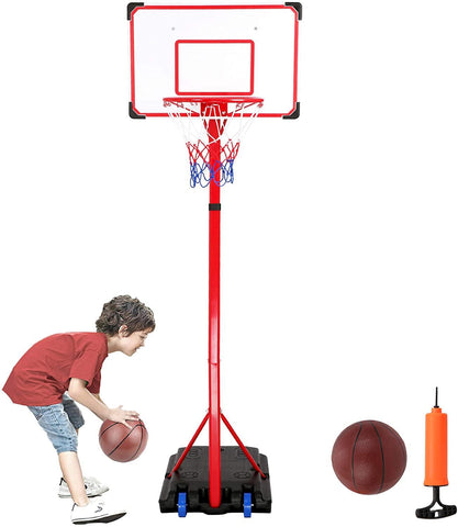 Basketball Hoop for Kids and Teens, Portable Basketball Goal System for Indoor and Outdoor Backyard, Basketball Stand with 2 Wheels, Easy to Assemble - Bosonshop
