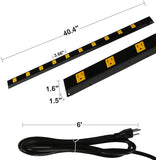 Surge Protector Power Strip with Outlets  Ports 6-Foot Cord for Home, Office -Black (1, 10outlets) - Bosonshop