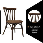 2 PCS Upholstered Dining Chairs Set, Aluminum Frame With Wood Finish, Modern PU Seat Style Suitable For Home And Restaurant Use, Coffee - Bosonshop