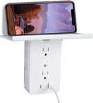 Socket Shelf Outlet 2 Pack Surge Protector Extender Wall plug with USB A+C Ports(3.4A Total), 8 AC Outlets - Bosonshop