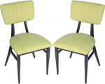 Mid-Century Set of 2 Modern Dining Room Chair with Cushion Metal Frame Classy Kitchen Side Chair for Pub Coffee Shop Bistro, Green - Bosonshop