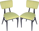 Mid-Century Set of 2 Modern Dining Room Chair with Cushion Metal Frame Classy Kitchen Side Chair for Pub Coffee Shop Bistro, Green - Bosonshop