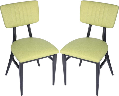 Mid-Century Set of 2 Modern Dining Room Chair with Cushion Metal Frame Classy Kitchen Side Chair for Pub Coffee Shop Bistro, Green - Bosonshop