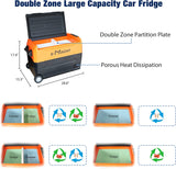 Portable Dual Zone Freezer Car Refrigerator,42Quart WIFI APP Control RV Refrigerator,Electric Fridge Cooler with LED light, For Camping,Outdoor,Travel