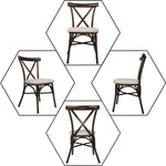 2 PCs Upholstered Dining Chair Set, Wood Top Metal Frame With X-Shape Padded Seat Modern Accent Chair For Home, Kitchen and Cafe Bar - Bosonshop