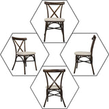 2 PCs Upholstered Dining Chair Set, Wood Top Metal Frame With X-Shape Padded Seat Modern Accent Chair For Home, Kitchen and Cafe Bar - Bosonshop