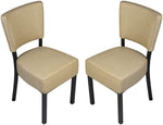 Set of 2 Classic Dining Chair, Modern Style Family Leisure Chair with Stainless Steel Legs, PU Leather Mid Back Side Chair - Bosonshop