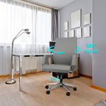 Executive Office Chair Ergonomic Leather Home Office Chair Comfortable Adjustable Lock Position Desk Chair Grey - Bosonshop