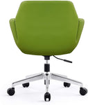 Low Back Swivel Chair PU Leather Adjustable Executive Upholstered Ergonomic Home Office Chair with Thick Padding Armrest & Lumbar Support - Bosonshop