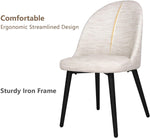 Classic Dining Chair Set of 2, Modern Style Family Leisure Chair with Stainless Steel Legs, PU Leather Mid Back Side Chair, White - Bosonshop