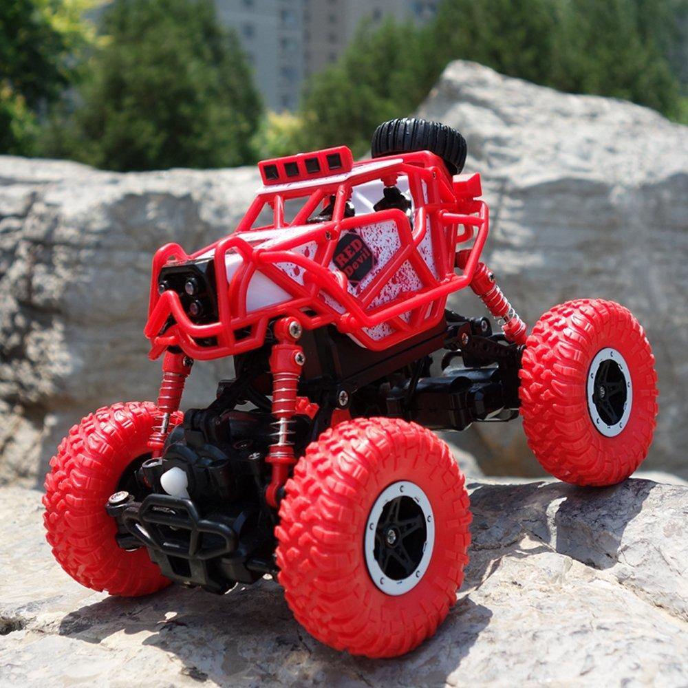 Bosonshop 2.4Ghz 1:43 Dune Buggy Monster Truck Electric Hobby Fast Race Car with Rechargeable Battery Red