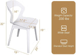 Aesthetics Side Chair Set of 2 Modern Molded Shell Plastic Chair Dining Chair with PP Leg 330 lbs 18 inch Seat Height Dos Sillas - Bosonshop