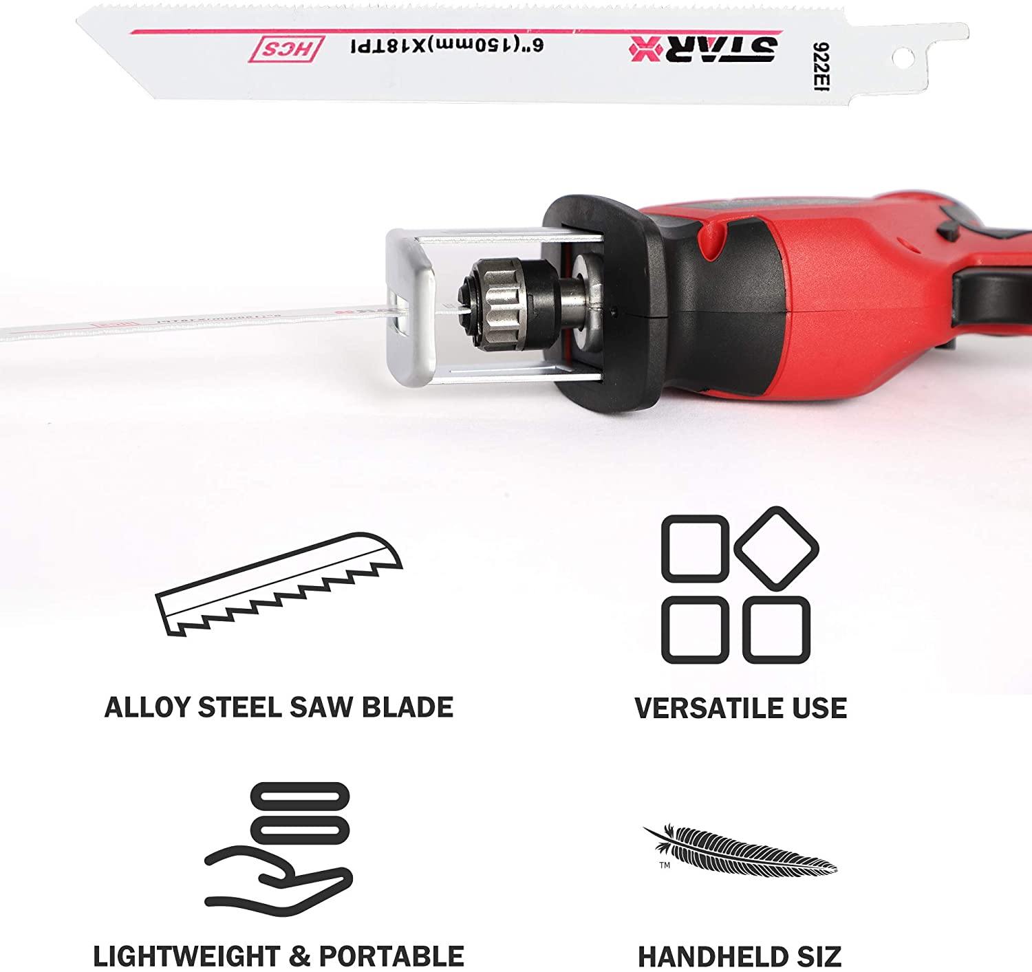 20-Volt Max Lithium-Ion Cordless Reciprocating Saw, w/2 Batteries, Portable & Lightweight One Hand Compact Reciprocating - Bosonshop