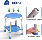 360 Degree Adjustable Rotating Shower Seat for Swivel Shower Chair for Inside Shower, Seniors, Disabled with 5 Adjustable Height, Sturdy Frame for Bath Safety