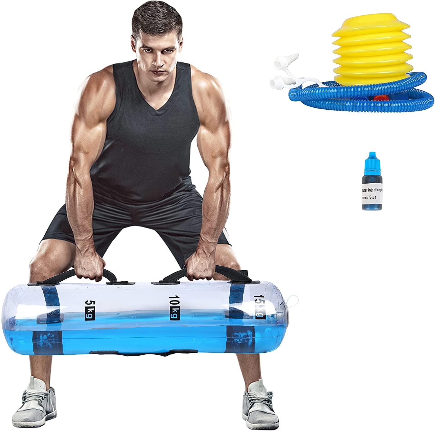 33LBS Water Power Bag Fitness Aqua Bags Weightlifting Body Building Sports Ultimate Core and Balance Workout - Portable Stability Fitness Equipment - Bosonshop