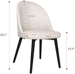 Classic Dining Chair Set of 2, Modern Style Family Leisure Chair with Stainless Steel Legs, PU Leather Mid Back Side Chair, White - Bosonshop