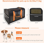 Cupets Foldable Airline Approved Pet Carrier with Safety Strap, Black