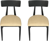 Mid-Century Dining Chairs Set Of 2, w/Simple Back & PU Leather Cushion, Rubber Iron Frame Chairs, Easy Assemble - Bosonshop