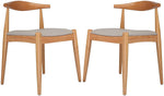 2PCs Dining Chairs, Mid-Century Side Modern Chairs with Faux Leather Cushion & Curved Backrest Low-Back Dining Chairs - Bosonshop