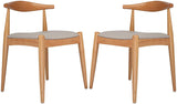 2PCs Dining Chairs, Mid-Century Side Modern Chairs with Faux Leather Cushion & Curved Backrest Low-Back Dining Chairs - Bosonshop