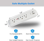 Surge Protector Power Strip with 3 Outlet and USB Port(5V/2.4A) & Type-C Port(5V/3A), 6 Ft Extension Cord - Bosonshop