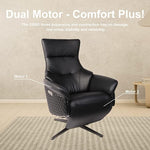 Power Recliner Lounge Chair Single - Swivel Leather Electric Recliner Press Control Adjustable Headrest Zero Gravity Black