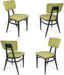 Mid-Century Set of 2 Modern Dining Room Chair with Cushion Metal Frame Classy Kitchen Side Chair for Pub Coffee Shop Bistro, Green - Bosonshop