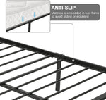 Queen Metal Bed Frame Mattress Foundation Platform Headboard with Anti-Rust Process Mattress Foundation
