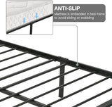 Queen Metal Bed Frame Mattress Foundation Platform Headboard with Anti-Rust Process Mattress Foundation