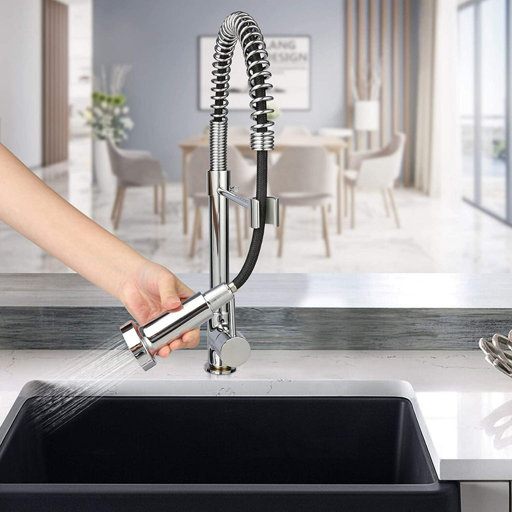 Commercial Kitchen Faucet with Pull Down Sprayer, High Arc Stainless ...