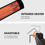 Wall Mounted Patio Heater Electric Outdoor Indoor Heater with Remote Control for Garage Ceiling Porch Home Backyard, 750W-1500W, 120V - Bosonshop