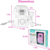 Children's Karaoke Speaker Kids Jukebox with Microphone - Portable Mini Machine for Singing Songs - for Indoor and Outdoor, Pink - Bosonshop