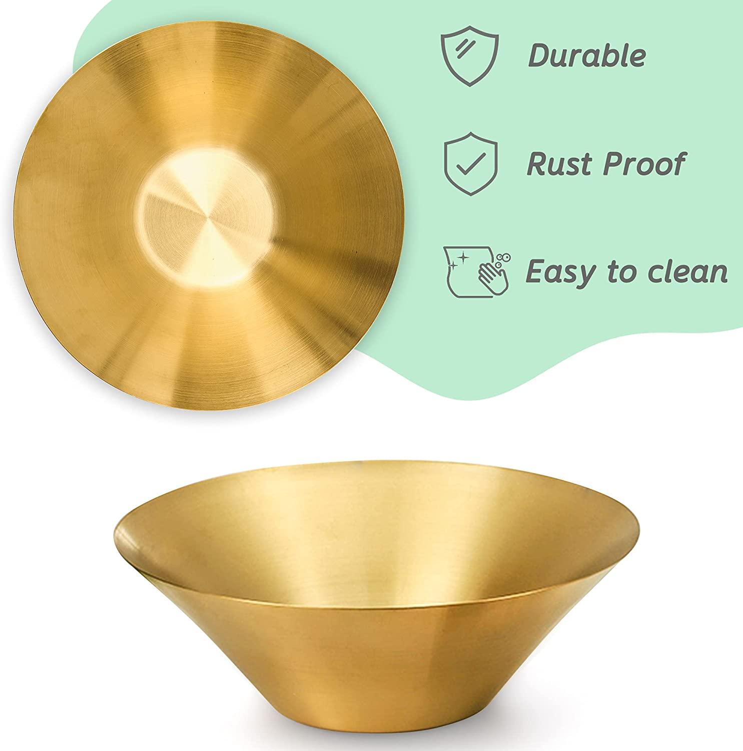 Set of 3 Display Bowl Decorative Bowl, Gold Fruit Bowl, Candy Dish, Gold Centerpiece Bowl for Party - Bosonshop