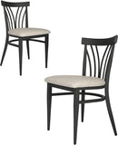 Mid-Century Modern Dining Room Chair Set of 2 with Ergonomic Curved Back Metal Frame Classy Kitchen Side Chair Fully - Bosonshop