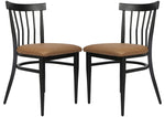Mid-Century Dining Chairs Set of 2, w/Comb Back & PU Leather Cushion, Rubber Iron Frame Chairs, Easy Assemble 450 LBS Load - Bosonshop