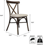 2 PCs Upholstered Dining Chair Set, Wood Top Metal Frame With X-Shape Padded Seat Modern Accent Chair For Home, Kitchen and Cafe Bar - Bosonshop