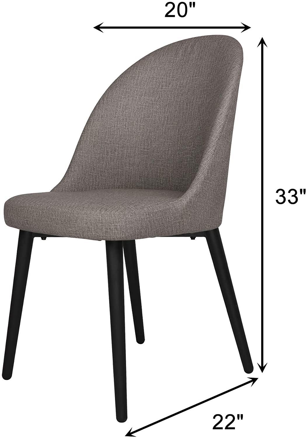 Classic Dining Chair Set of 2, Modern Style Family Leisure Chair with Stainless Steel Legs, PU Leather Mid Back Side Chair, Grey - Bosonshop