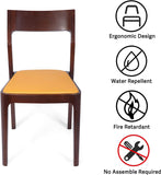 Set of 2 Dining Chair Mid Century Leather and Wood Chair for Living Room Kitchen Bedroom, High-end Modern Armless Accent Chair - Bosonshop