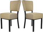 Set of 2 Classic Dining Chair, Modern Style Family Leisure Chair with Stainless Steel Legs, PU Leather Mid Back Side Chair - Bosonshop