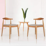 2PCs Dining Chairs, Mid-Century Side Modern Chairs with Faux Leather Cushion & Curved Backrest Low-Back Dining Chairs - Bosonshop
