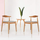 2PCs Dining Chairs, Mid-Century Side Modern Chairs with Faux Leather Cushion & Curved Backrest Low-Back Dining Chairs - Bosonshop