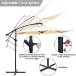 10 Ft Cantilever Hanging Umbrella Rotation Patio Offset Umbrella without Weight Base - Bosonshop